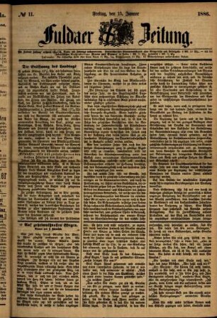 Ausgabe vom Freitag, den 15. Januar 1886.
