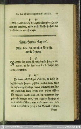 Vierzehentes Kapitel. Von dem ordentlichen Beweise durch Zeugen