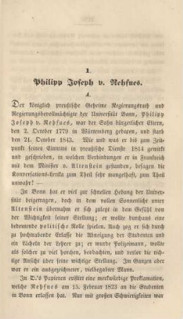 1. Philipp Joseph v. Rehfues