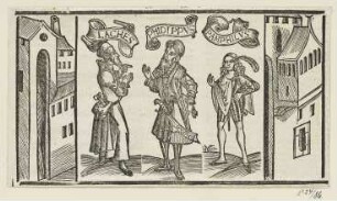 Laches, Phidippus und Pamphilus, erstmals erschienen in: "Terentius", Straßburg 1496, fol. CLXIII
