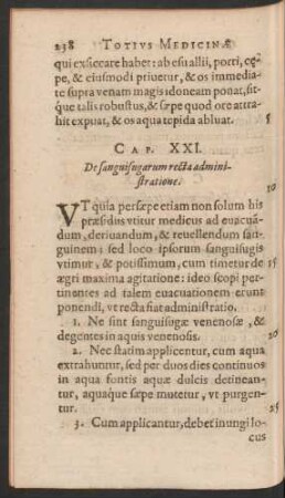 Cap. XXI. De sanguisugarum recta administratione.