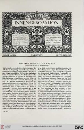38: Von der Sprache des Raumes : Raum ist seelenhaft, die Seele raumhaft