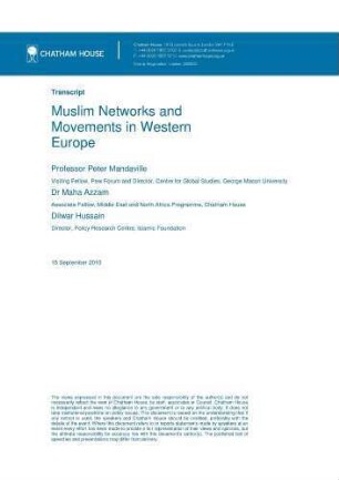 Muslim networks and movements in Western Europe