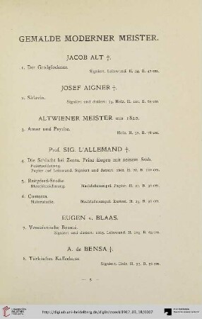 Gemälde moderner Meister (Nr. 1-71)