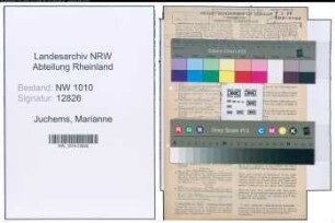 Entnazifizierung Marianne Juchems , geb. 07.06.1922 (Postangestellte)