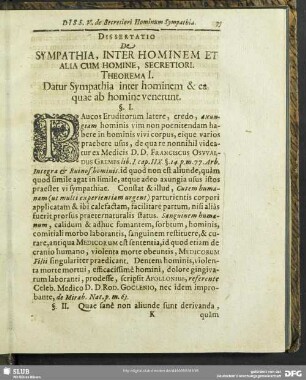 V. Dissertatio De Sympathia, Inter Hominem Et Alia Cum Homine Secretiori