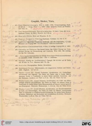 Graphik, Bücher, Varia (Nr. 473-495)
