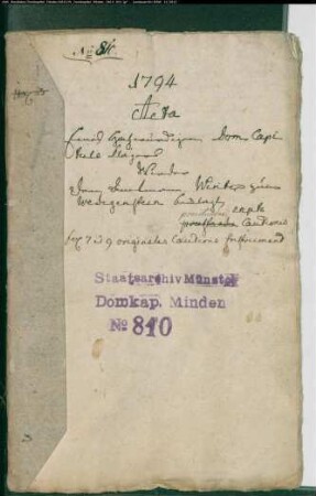 Domkapitel ./. Amtmann Winter: Zahlung von Kautionsgeldern