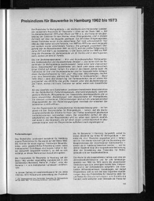 Preisindizes für Bauwerke in Hamburg 1962 bis 1973