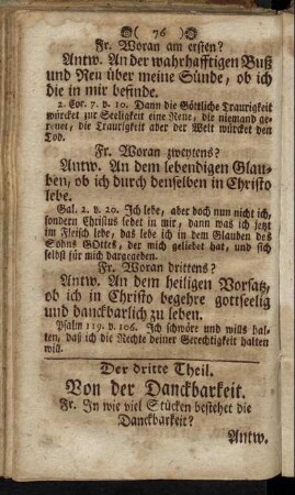 Der Dritte Theil. Von der Danckbarkeit.