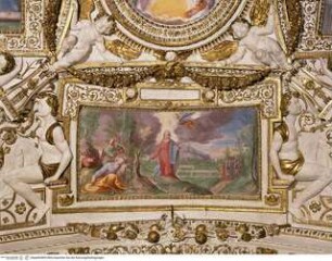 Deckendekoration mit Szenen aus dem Leben Christi und Evangelistenmedaillons, Christus im Garten Gethsemane