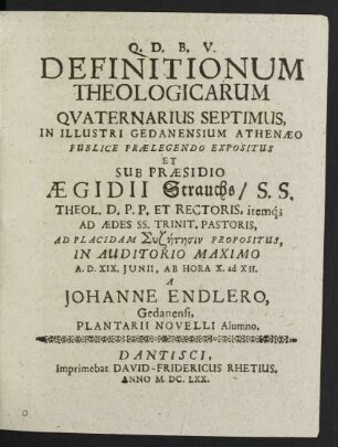 Definitionum Theologicarum Quaternarius Septimus
