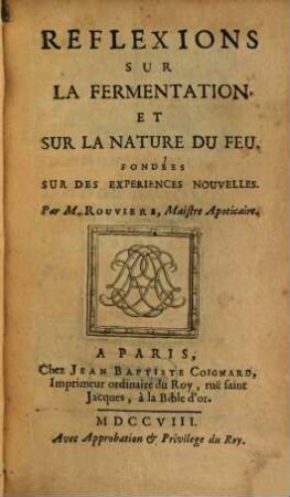 Reflexions sur la Fermentation