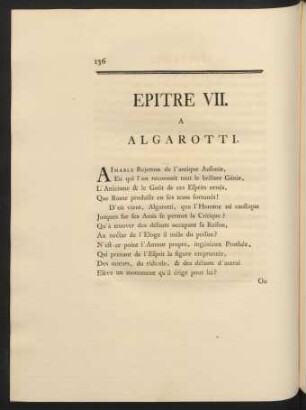 Epitre VII. A Algarotti.