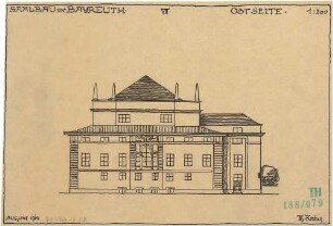 Fischer, Theodor; Bayreuth (Bayern); Rathaus (Umbau Infanteriekaserne) und Saalbau - Ostseite (Ansicht)