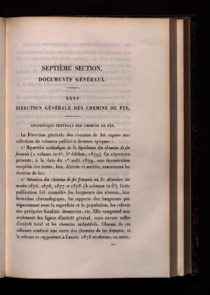 Septieme Section. Documents Generaux.