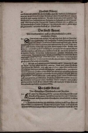 Der sechste Articul. Von ohnmässigen Weindrincken und Zuzechen