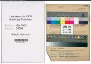 Entnazifizierung Hermann Scholl , geb. 29.08.1901 (Werkmeister)