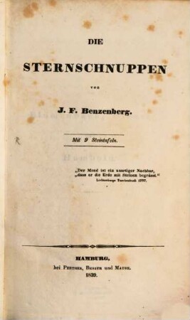 Die Sternschnuppen : Mit 9 Steintafeln