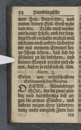 Gebet um rechtschaffene Erkänntniß der Sünden.