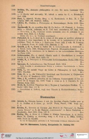 Romanica (Nr. 2204-2231)