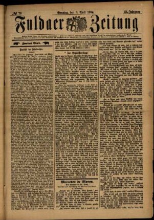 Zweite Ausgabe vom Sonntag, den 08. April 1894.