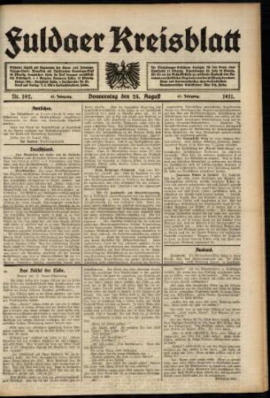 Ausgabe vom Donnerstag, den 24. August 1911.