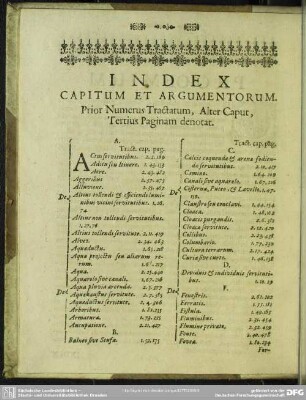 Index Capitum Et Argumentorum