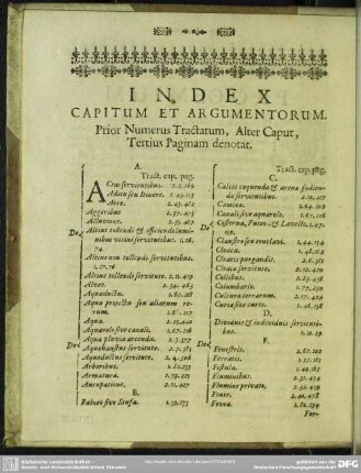 Index Capitum Et Argumentorum