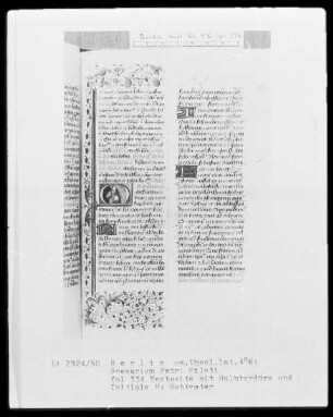Breviarium Petri Mileti — Initiale M, darin Gottvater, Folio 334recto