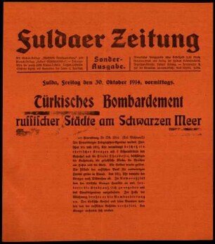 Dritte Ausgabe vom Freitag, den 30. Oktober 1914.