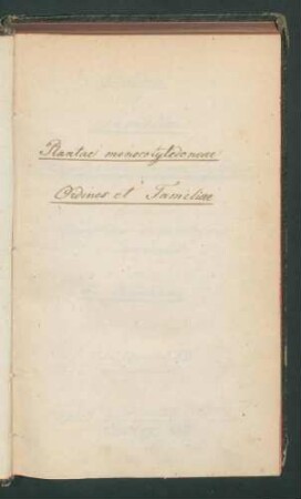 Ordines et Familiae Plantarum monocotyledon:secundum characteres morphologicos descriptae / de I. Hofmanno.