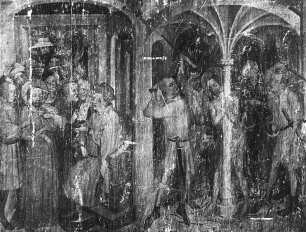 Darmstadt, Christus vor Pilatus und Geißelung Christi, Altar aus Seligenstadt, Museumsbestand, heutiger Standort/Zuschreibung unklar, Mittelrheinischer Meister