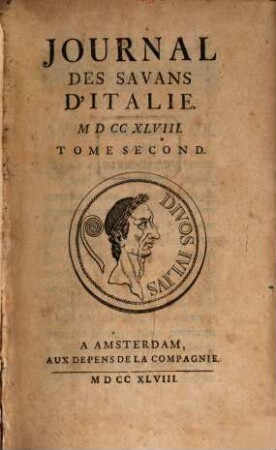 Journal des savans d'Italie. 2. 1748