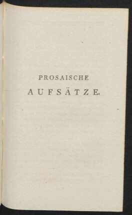 Prosaische Aufsätze.