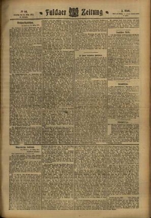 Zweite Ausgabe vom Samstag, den 18. März 1911.