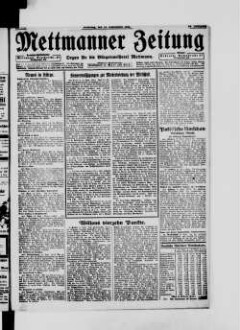 Mettmanner Zeitung. 1919-1940