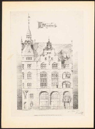 Wohn- und Geschäftshaus: Ansicht (aus: Drucke von Seminararbeiten der Königlich Technischen Hochschule Berlin, Bd. II)