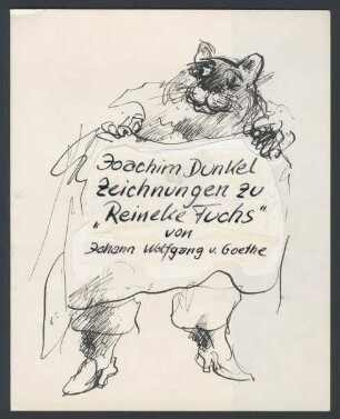 Entwürfe zum Titelbild des Bandes "Joachim Dunkel. Zeichnungen zu Reineke Fuchs, Berlin 1987"