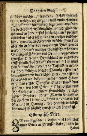 Elbingisch Bier; Sündisch / oder Sthrahisundisch Bier; Stetinisch roth Bier; Pasenelle; Stargartisch Bier; Bartisch Bier; Ancklamisch Bier; ...