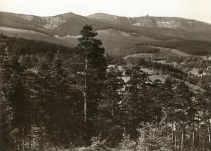 Polnisches Riesengebirge. Blick vom Herdberg nordöstlich Agnetendorf zum Riesengebirgskamm