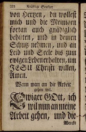 Wenn man an die Arbeit gehen wil
