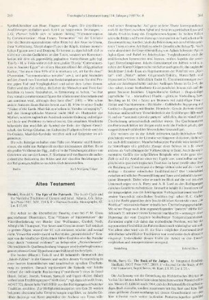 264-265 [Rezension] Webb, Barry G., The book of the Judges