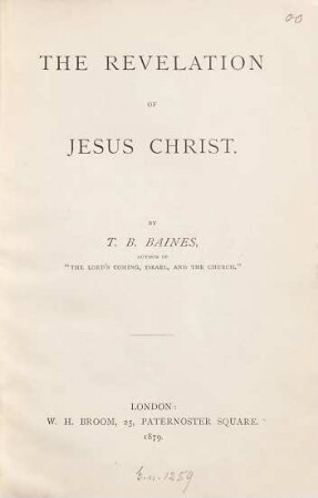 The revelation of Jesus Christ