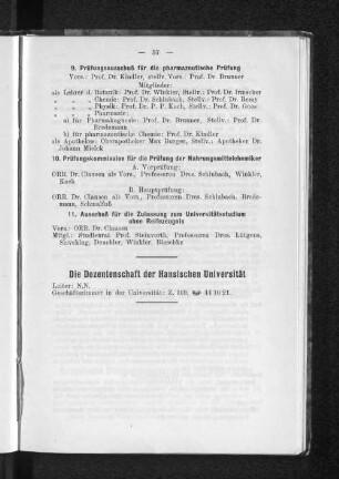 Die Dozentenschaft der Hansischen Universität