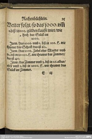 Weiter folgt/so das 1000. umm [?] 1. biß in 100. gülden kaufft wirt...