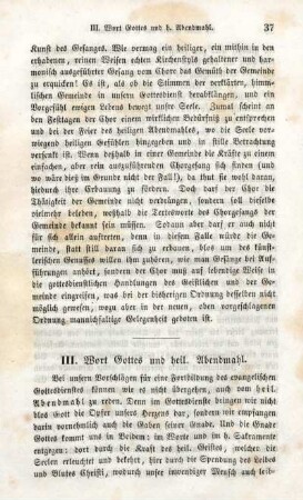 III. Wort Gottes und heil. Abendmahl.