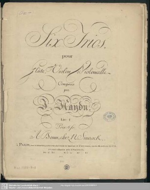 Six Trios pour Flûte, Violon & Violoncelle : Liv. I