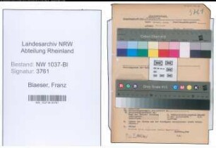 Entnazifizierung Franz Blaeser , geb. 28.10.1896 (Prokurist)