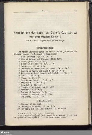 Geistliche und Gemeinden der Ephorie Eckartsberga vor dem Großen Kriege